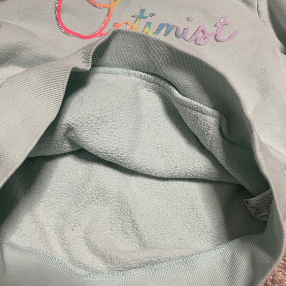 Cat & Jack Girl's Pullover Hoodie Blue “Optimist” In Rainbow Glitter Colors 7/8M - Picture 12 of 12